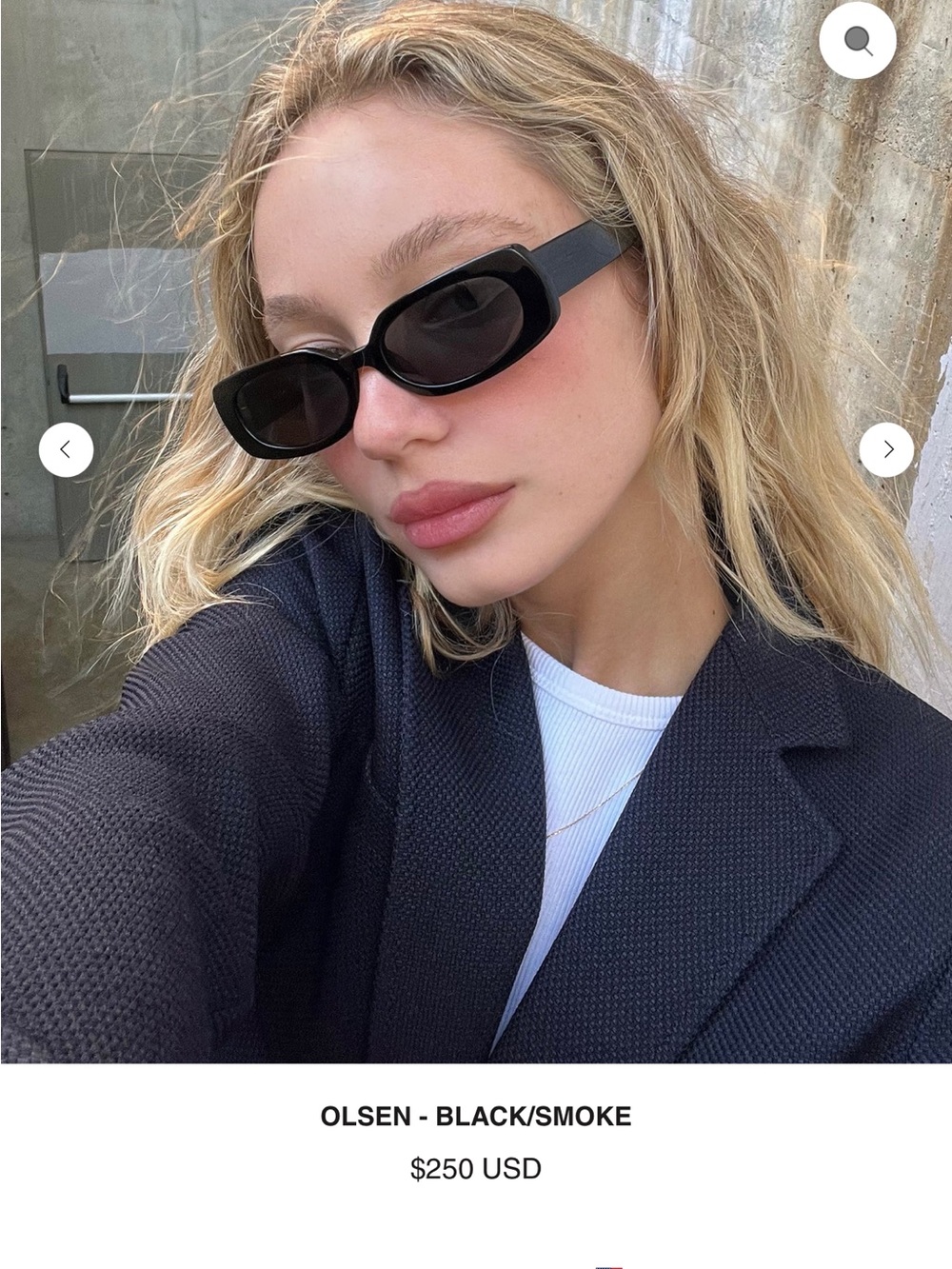 VEHLA Olsen Black / Smoke Slim Rectangular Sunglasses